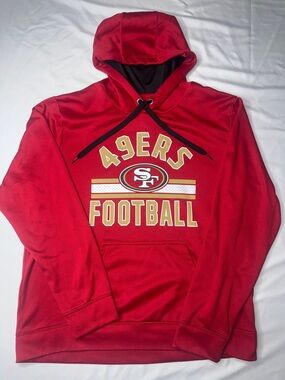 San Francisco 49ers NFL Team Apparel Performance Pullover Hoodie Red Large
